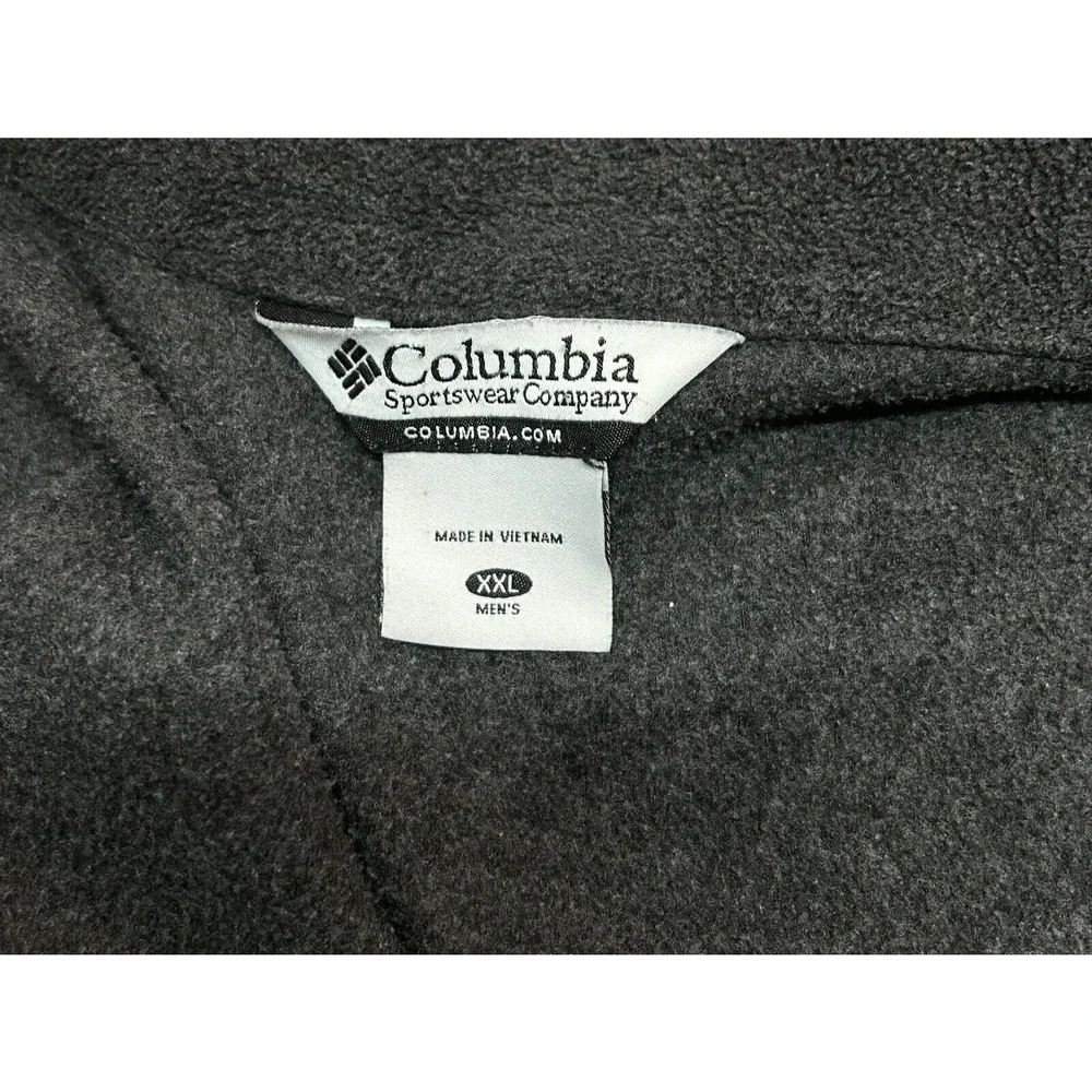 Columbia‎ Jacket Mens XXL Gray Fleece Full Zip Steens Mountain Zip Pockets